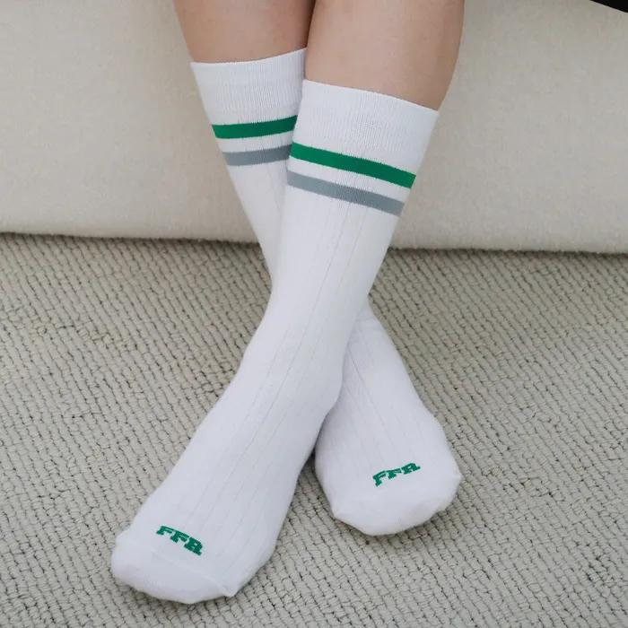 Daily Color Line Long Socks Green