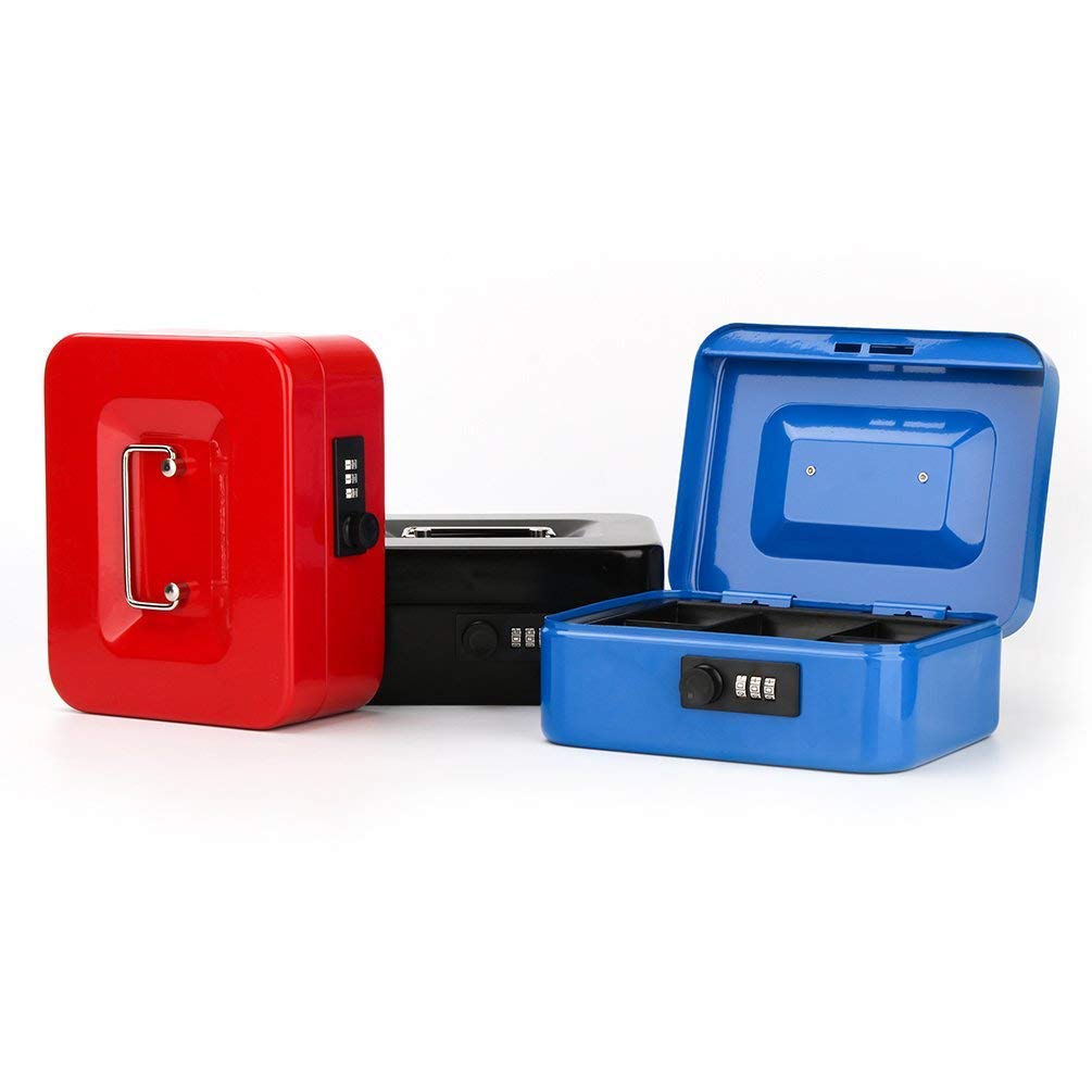 Jssmst Hand Safe Dial Type Metal 20x16x9cm B6 Size CB0702M (Red)