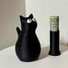 Secret Stash Cat 3D Printed Black Cat Figurine for Hiding Small Items Cute Cat Prank Table Decor Collectible Figures for Cat Lovers