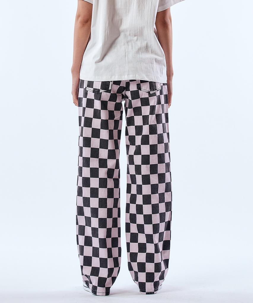 Pillogeulaem Queen Chess Pigment Wide Pants (Purple)