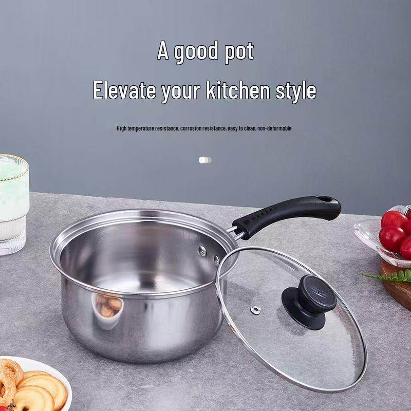 Mini Stainless Steel Milk & Soup Pot with Steamer for Baby Food, Induction Ready