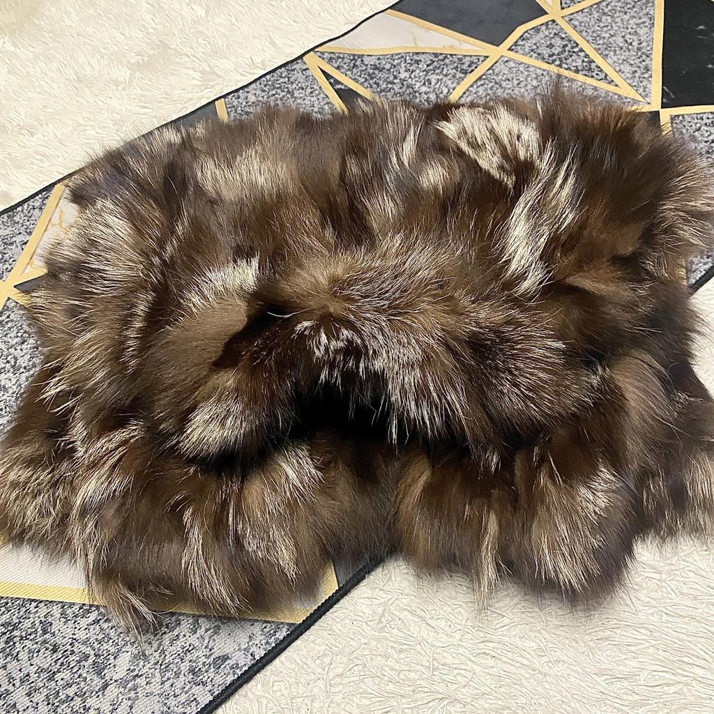 Lunghezza Totale 77cm SAGA LEATHER BOUTIQUE Spesso Voluminoso Pelo Vero Volpe Argentata Cappotto Giacca Taglia M Donna