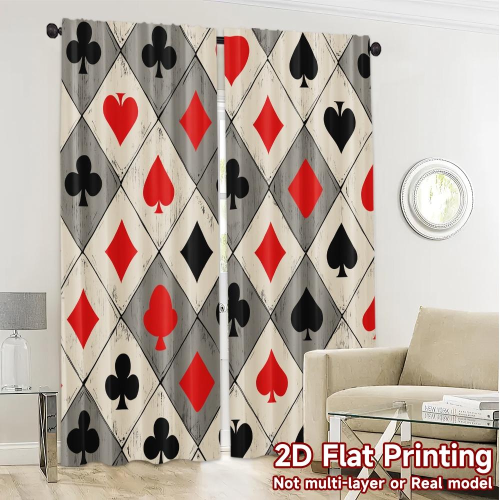 2D Flat Printing  JIT 2pcs   Curtains (Without Rod) Card Curtain Popular Minimalist Curtains Machine Washable Fabric Curtains