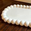 Decorative Jewelry Tray 3D Printed Small Trinket Dish with Beaded Trim Cute Ring Holder Plate for Rings Earrings Necklaces Bracelet Watch Keys