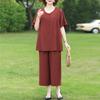 Women's Plus Size 2-Piece Casual Set, Short Sleeve Top & Elastic Waist Pants (3XL-7XL)