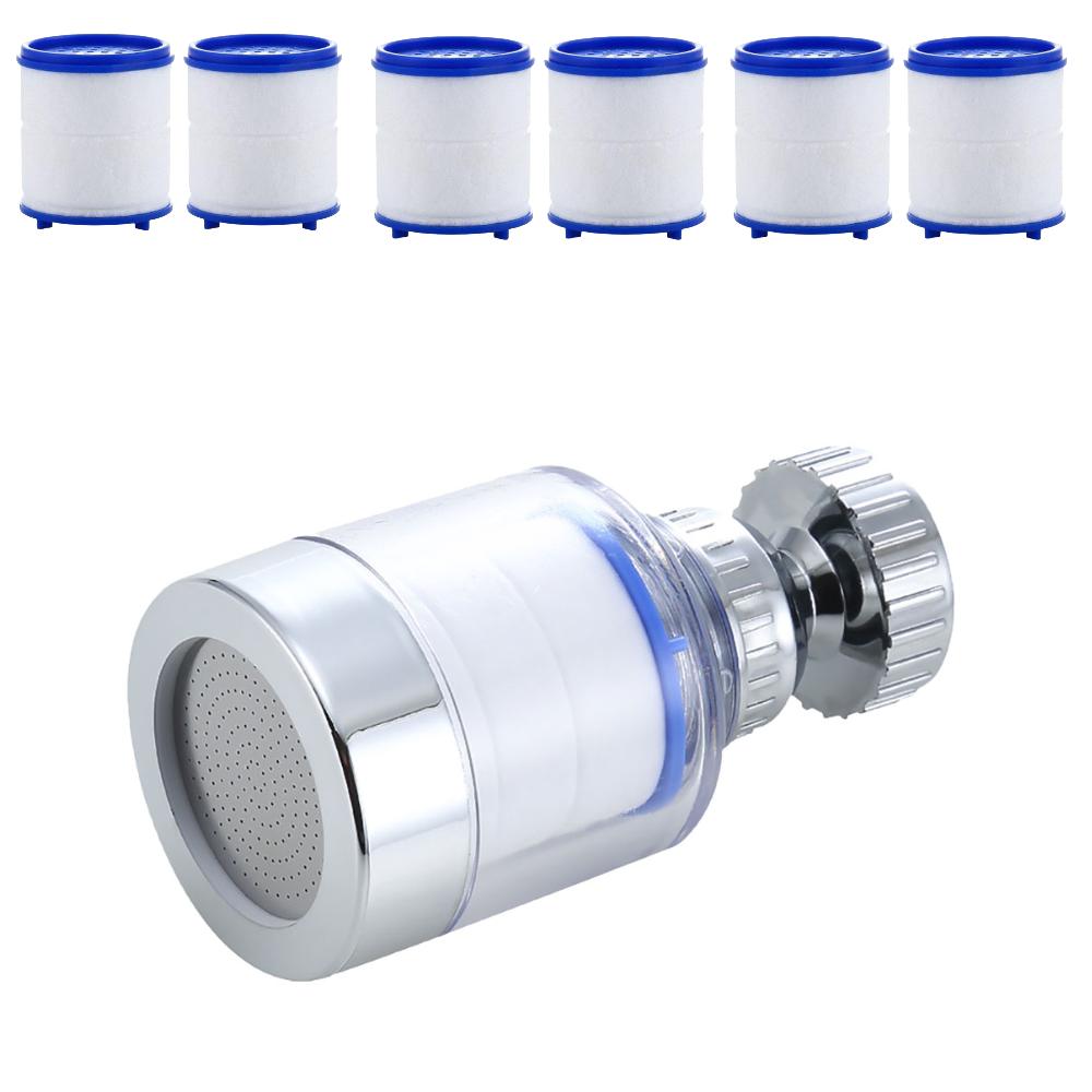 Faucet Water Purifier 360 Degree Rotating Faucet Filters Bubbler Mount Anti-splash Faucet Water Clean Filter Element Purifier