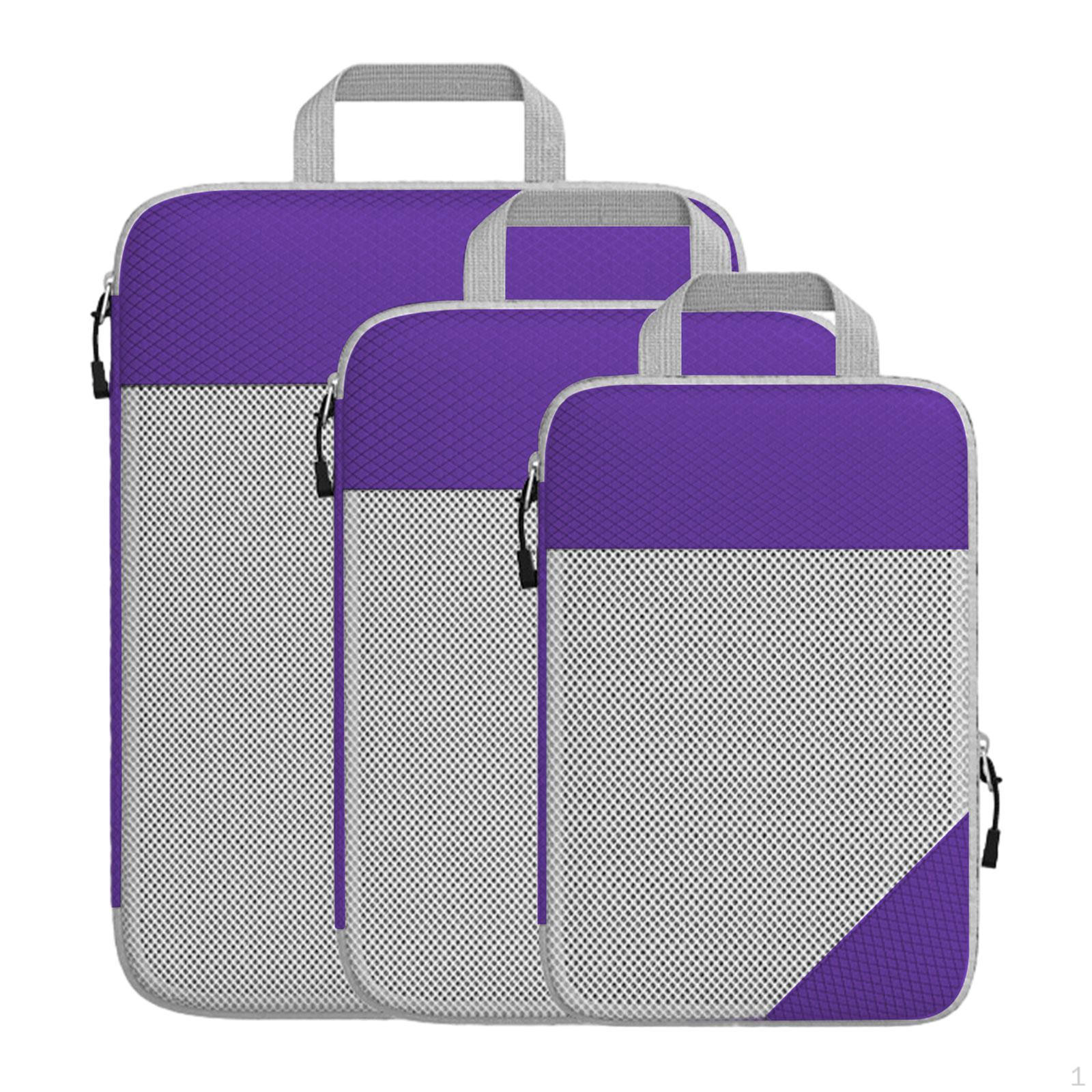3 упаковки компрессионных упаковочных кубиков, дорожные сумки для хранения, экономия места, кубики-органайзеры для фиолетовый