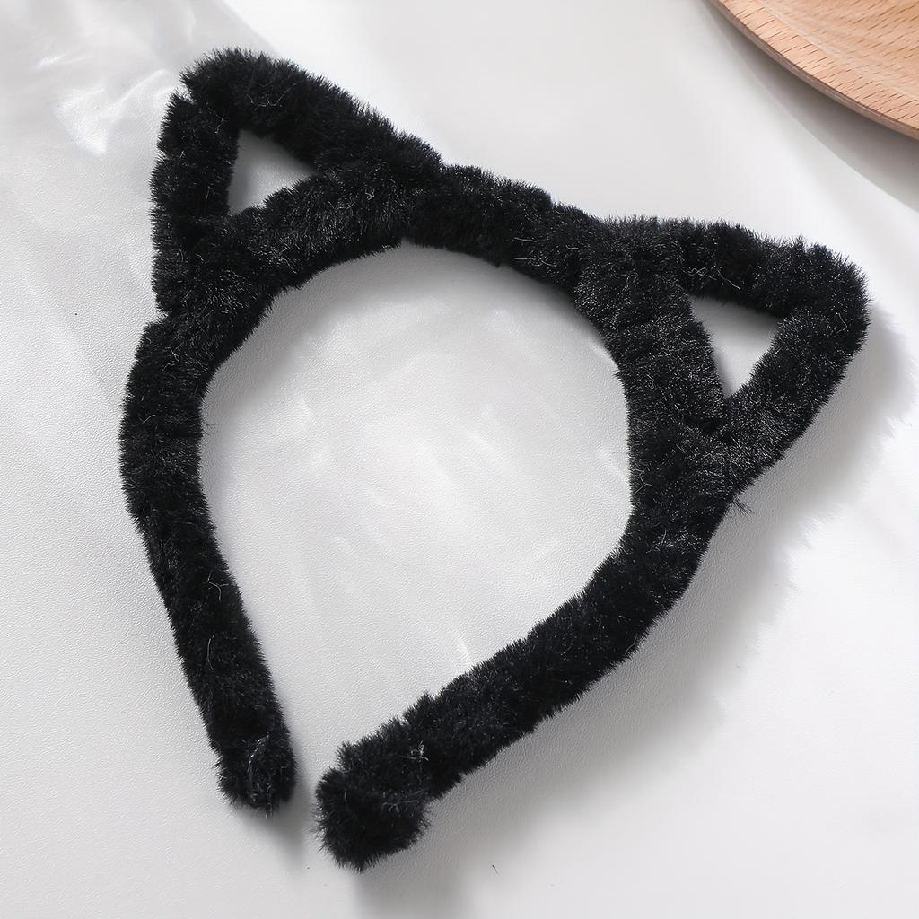 1 Stück Plüsch Süße Katzenohren Stirnband, Bedrucktes Tier-Requisit für Halloween-Kostüm