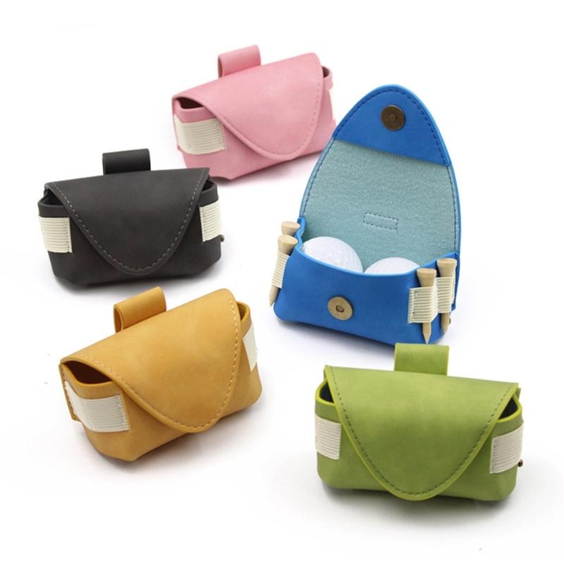 PU Leder Golfbälle Tasche für Mann Frau Golfbälle Aufbewahrungsetui Golf Tees Halter Golfbälle Beutel Einfach zu benutzen