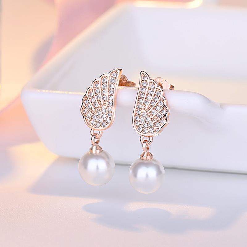 925 Sterling Silver Earrings stud Pearl For Women Exquisite Student Girlfriend Jewelry Accessories Wedding Fashion Gift