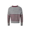 Lagogo Knitted Color Contrasting Long Sleeve Striped Round Neck Sweater
