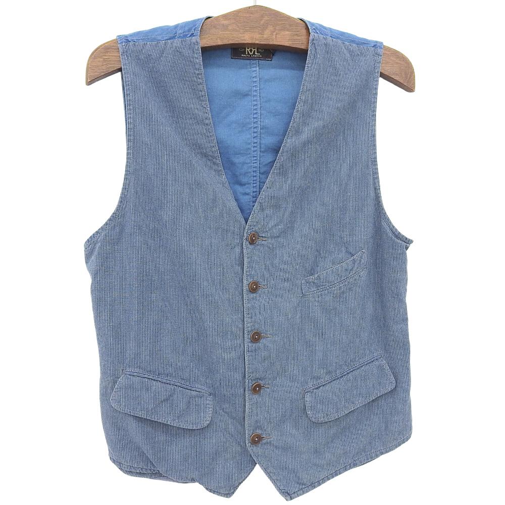 RRL Men's Cotton Twill Vest, Blue, Size M Best M blueUsed