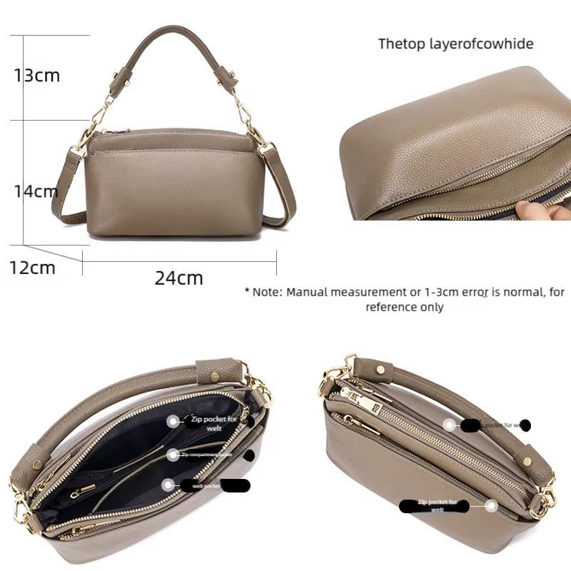 Women Cowhide Genuine Leather Shoulder Bag Lady Luxury Designer Fashi Retro Bags Female Cow Real Leather Handbag for Ladies