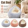 Winter Thermal Shell Cat Bed Soft Plush Shell-Shaped Semi-Enclosed Sleeping Nest for Small Dogs Kitten Pet Bed Comfortable Warm