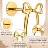 2PCS Decorative Bowknot Shape Curtain Clips Practical Metal Drapery Hook Space Saving S Hook Design for Living Room Bedroom decors