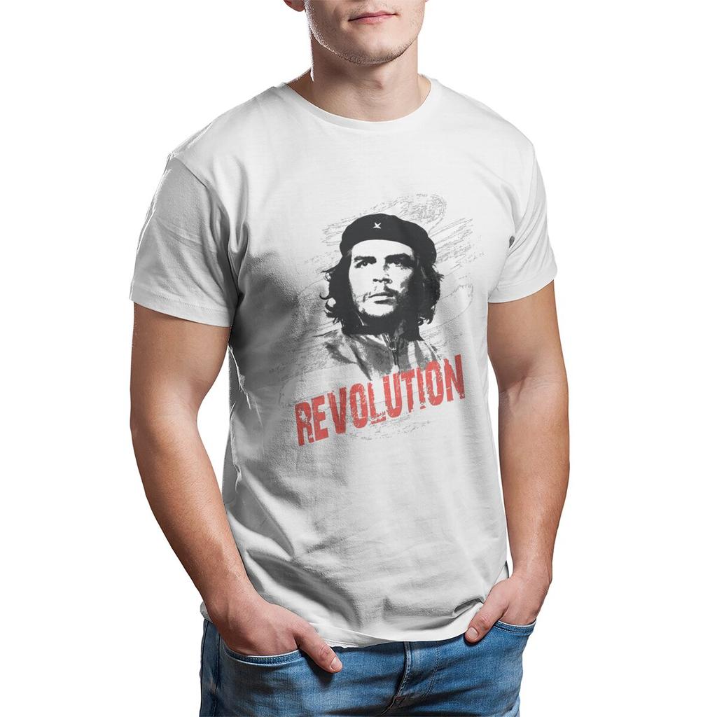 Che Guevara Revolution Viva La Revolution T-Shirt Men  Cool 100% Cotton Tee Plus Size Graphic Printed Clothes