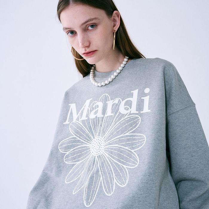 [Mardi mercredi] Sweatshirt Flowermardi_grey Elfenbein