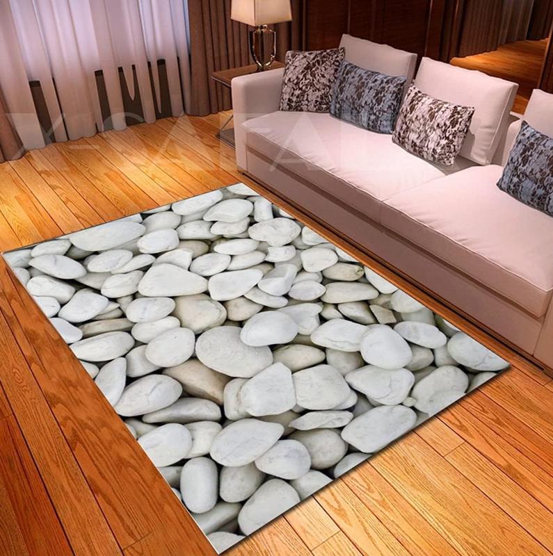

2D Pebble Stone Rug Butterfly Flower Print Living Room Carpet Non Slip Washable Large Floor Mat for Bedroom Entryway Home Decor 40X60CM