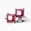 Orecchino Rubino Rosa Naturale 7,35 ct Argento Sterling 925 Quadrato per Lei Gioiello con Pietra Preziosa Regalo