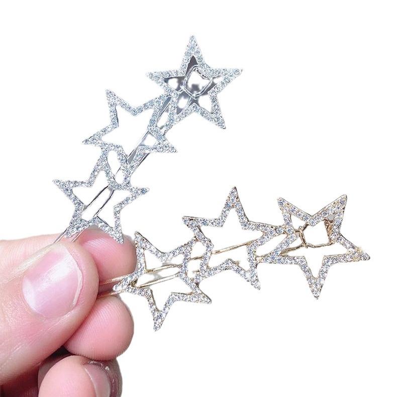 Alloy Star Five-Pointed Hairpin Clip - Women's Hair Accessory