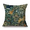 Klassisches britisches Design, William Morris, Walter-Kranich, Tiermuster, Hase, Pfau, Fuchs, Kaninchen, Waldblau, Sofa-Kissenbezug