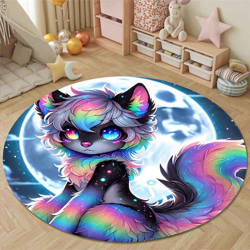 Goldfish Swimming Circular Rug, Orange Aquarium