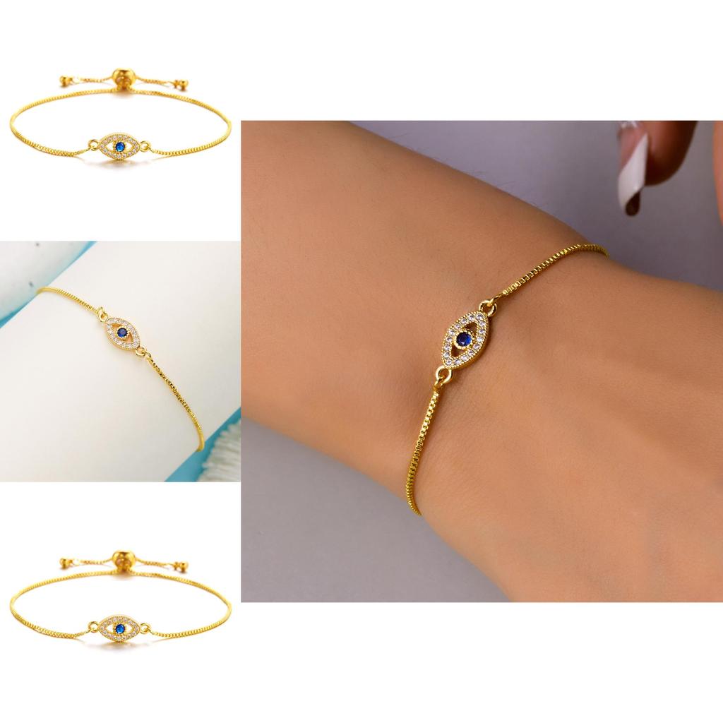 Fashion Pulling Bracelet With Blue Eye Design And Rhinestone Decoration