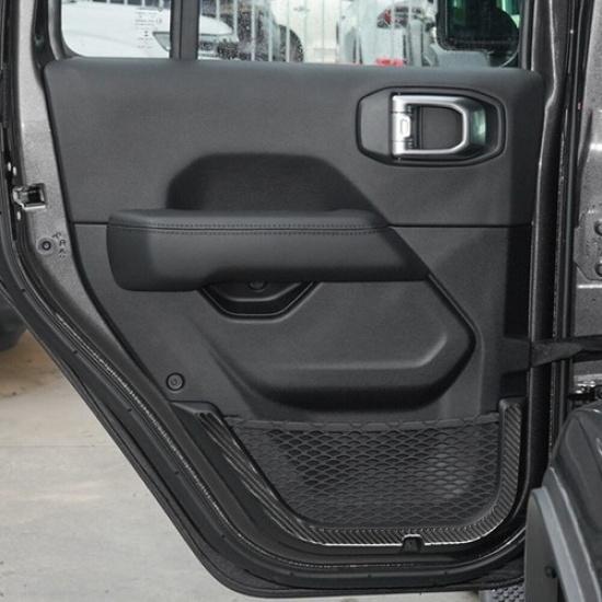 Carbon Fiber Rear Door Storage Accent Cover Trim For Jeep Wrangler JL Gladiator