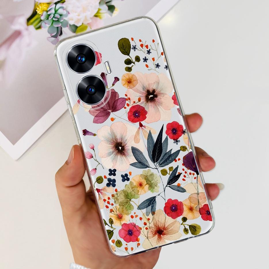 For Realme C55 4G Case RMX3710 Colorful Painted Cover Soft Slim Fundas Phone Case For Realme C55 C55 RealmeC55 Back Cover Bumper