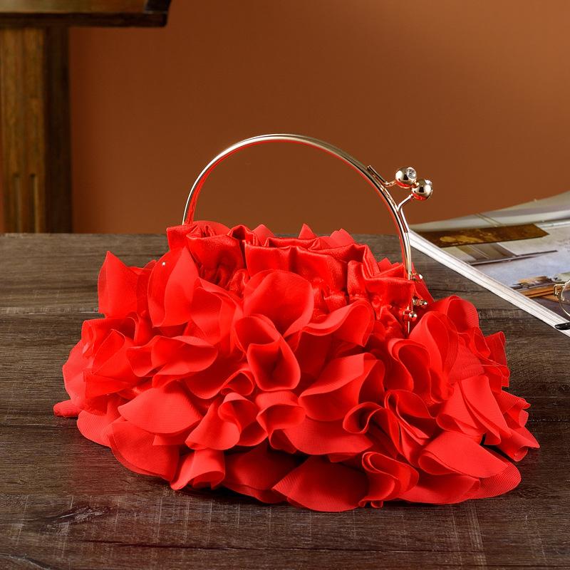 New temperament elegant portable flower banquet bag bridal bag dress bag clutch bag fashion bag cheongsam hanfu bag