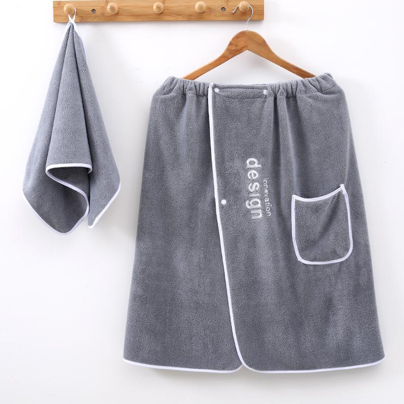 Prosop de baie absorbant pentru bărbați, cu uscare rapidă, cu cataramă sigură și buzunar pentru duș de saună de sală de gimnastică