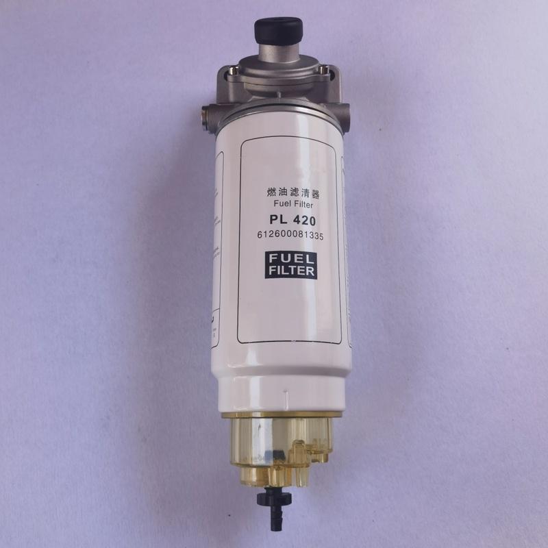 PL420 612600081335 Fuel Water Separator Assembly With handpump Truck Fuel Filter FS19816 612630080088 1000424916