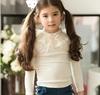 Girls' Korean-Style Lace Pearl Cotton Long-Sleeve T-Shirt for Spring and Autumn