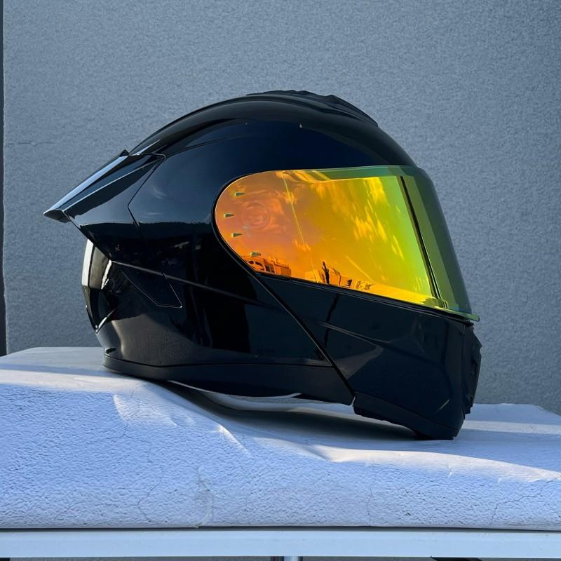 Flip-Up Motorcycle Helmet With Dual Visors ABS Full Face Men Women Scooter Riders