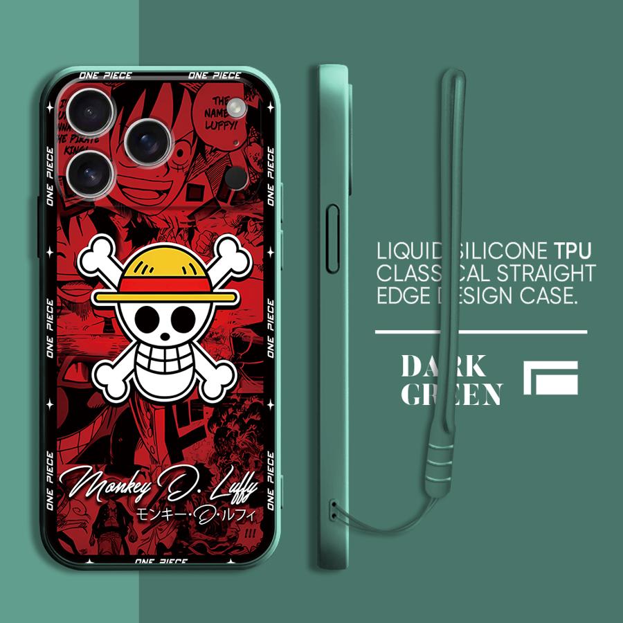 One Piece Red Green Cool Phone Cover Case for Apple iPhone 17 Pro Max 15 Air 13 Mini 7 8 11 XS XR 12 Plus 16