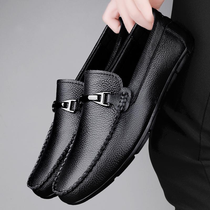 Fashion Genuine Leather Mens Casual Shoes Comfortable Casual Male Lazy Footwear Mens All-match Loafers Classic Men for Wedding Shoes