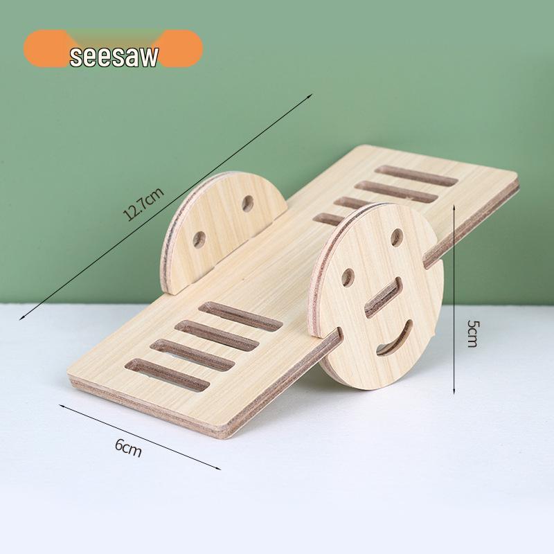 

Solid Wood Hamster House with Stairs - Single or Double Layer Nest for Sleeping and Play