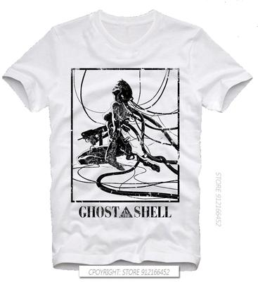 Letni T-shirt Nowy Ghost In The Shell Manga Anime Japonia Japoński Retro Vintage Akira Koszulki z Nadrukiem na Zamówienie