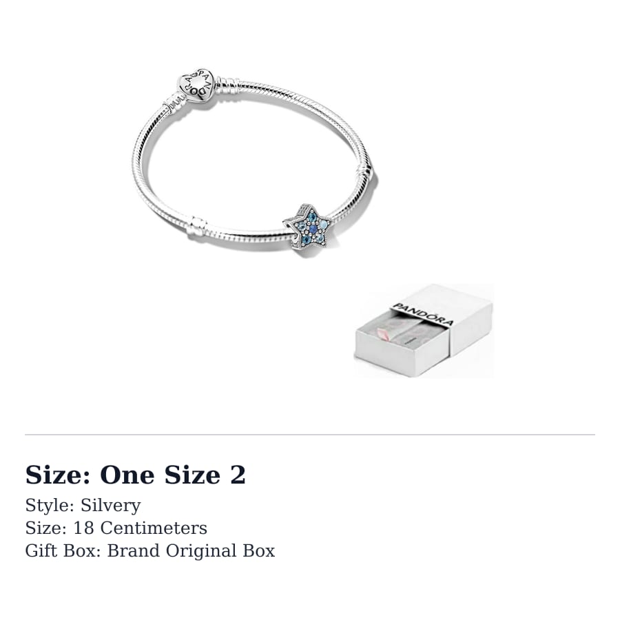 Pandora Women's Shining Star & Heart Snake Chain Bracelet ZT10935