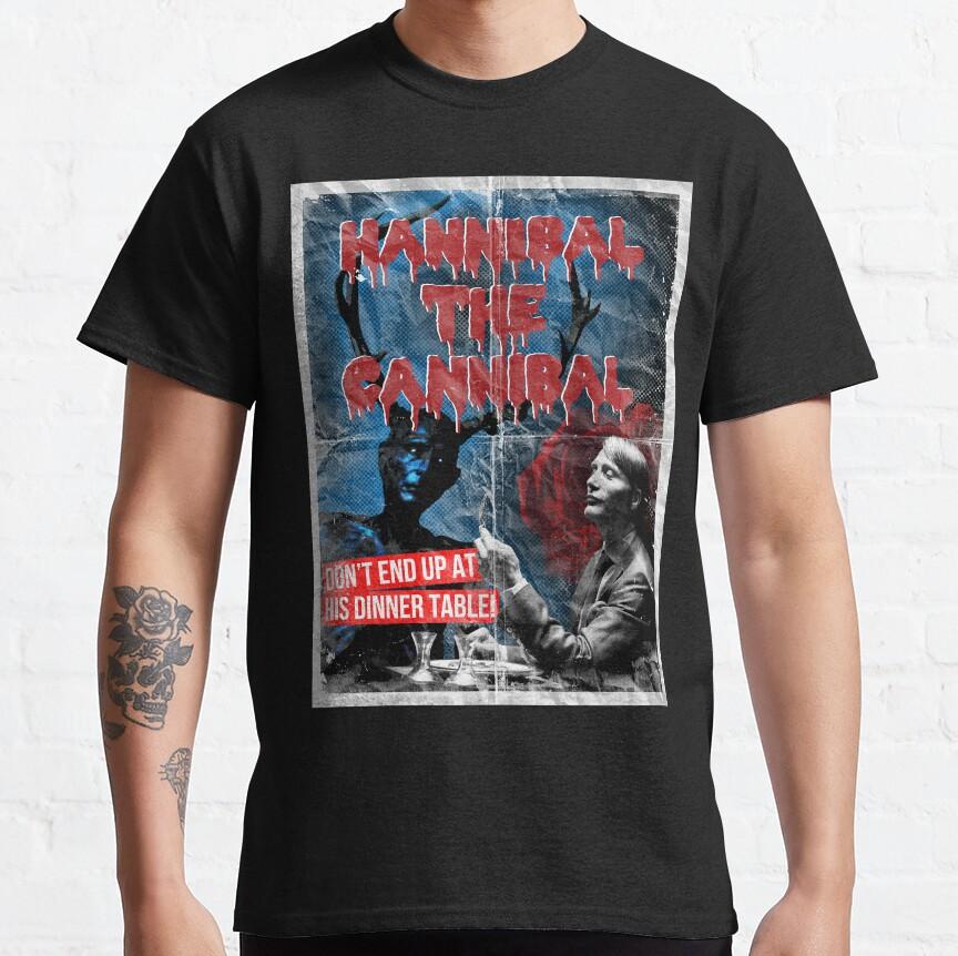 Dr. Lecters Gourmet-Dinner Hannibal Schweigen der Lämmer 100% Baumwolle Rundhals Lecter Mads Horror Hannigram T-Shirt für Männer