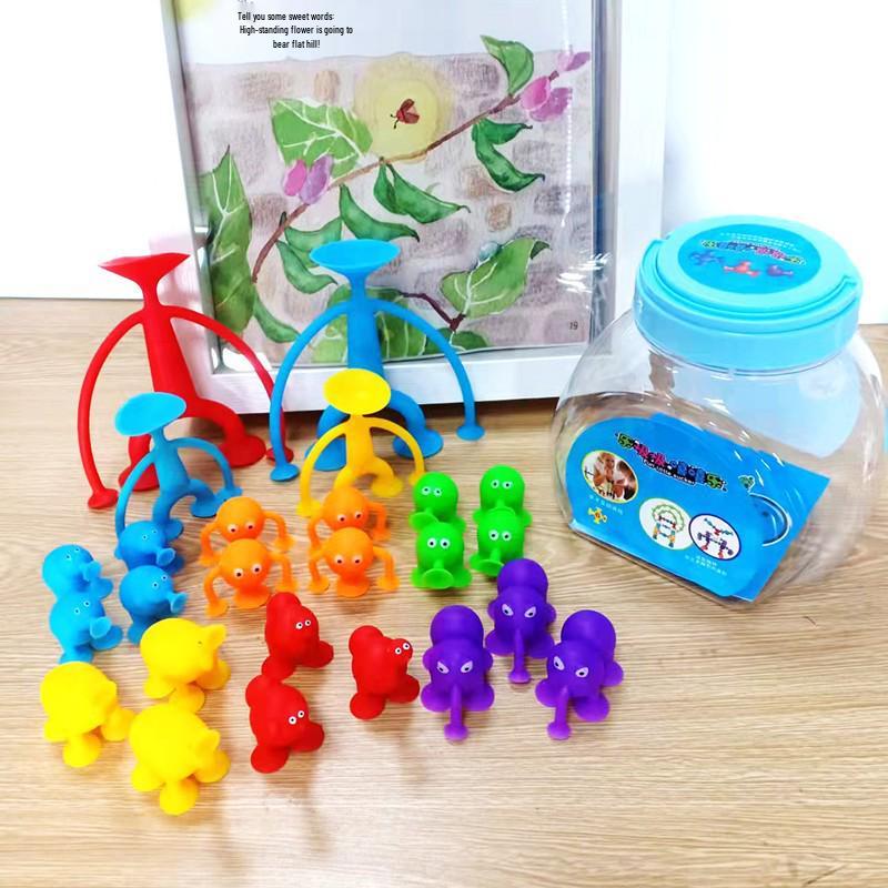 TPR Soft Suction Cup Building Blocks - Fun Educational DIY Toy for Kids