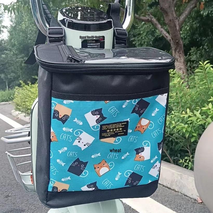 Large-Capacity Waterproof Storage Bag with Front Pocket for Electric Scooters & Bicycles
