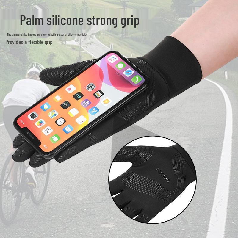 Men's Windproof Touchscreen Ski and Running Gloves - Non-Slip Outdoor Sports Gear for Spring and Autumn.