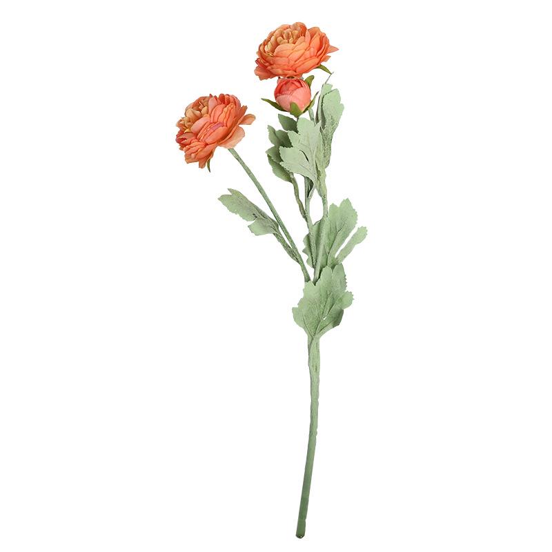European Flocked Peony with Dew-Lotus Finish - Artificial 3-Head Flower for Home or Wedding Decoration