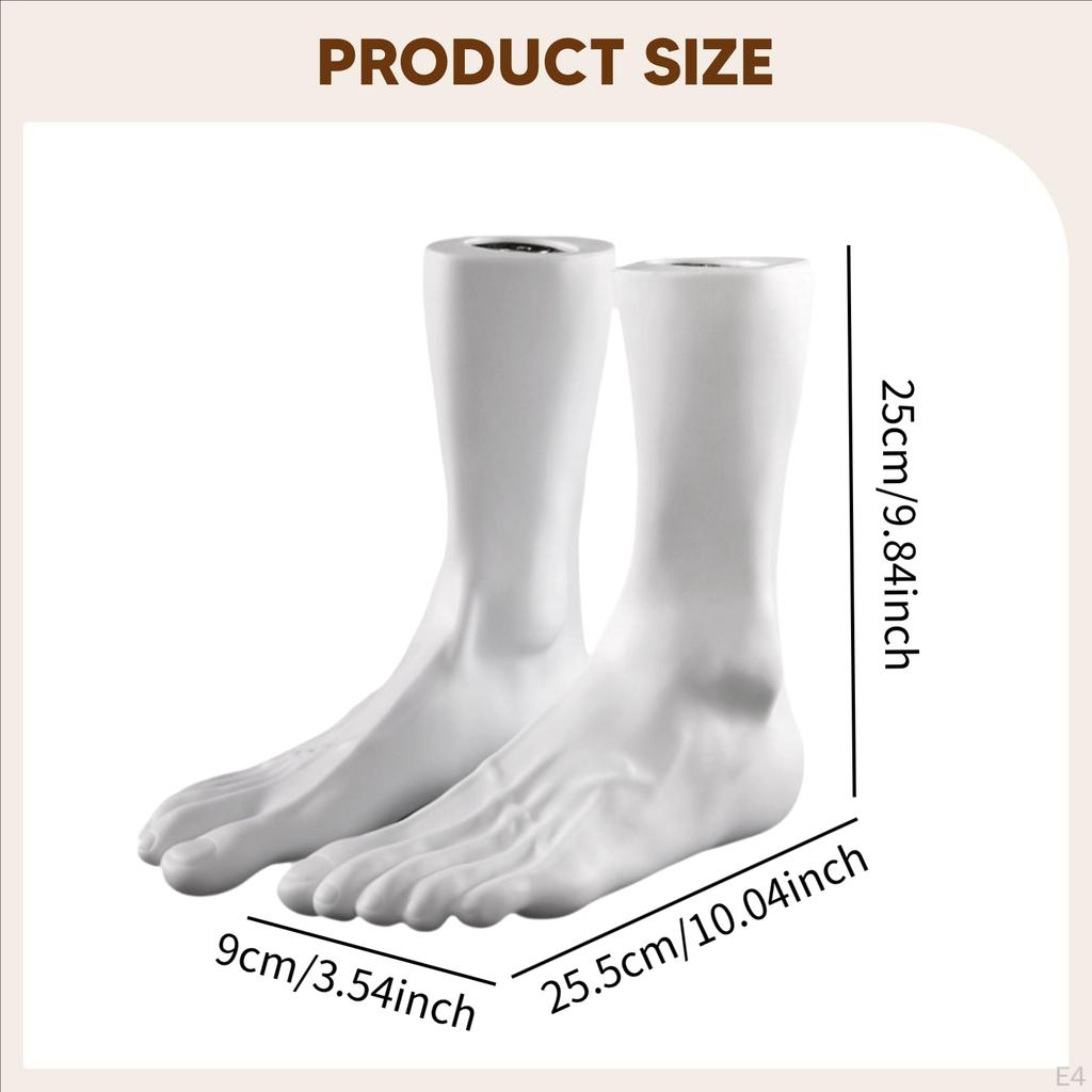 2 Pieces Mannequin Feet Model Male Foot Display Sock Creative PVC
