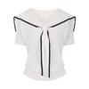 SELLY'S Sailor Collar Contrast Short Sleeve Knit_I6B-Ckn008