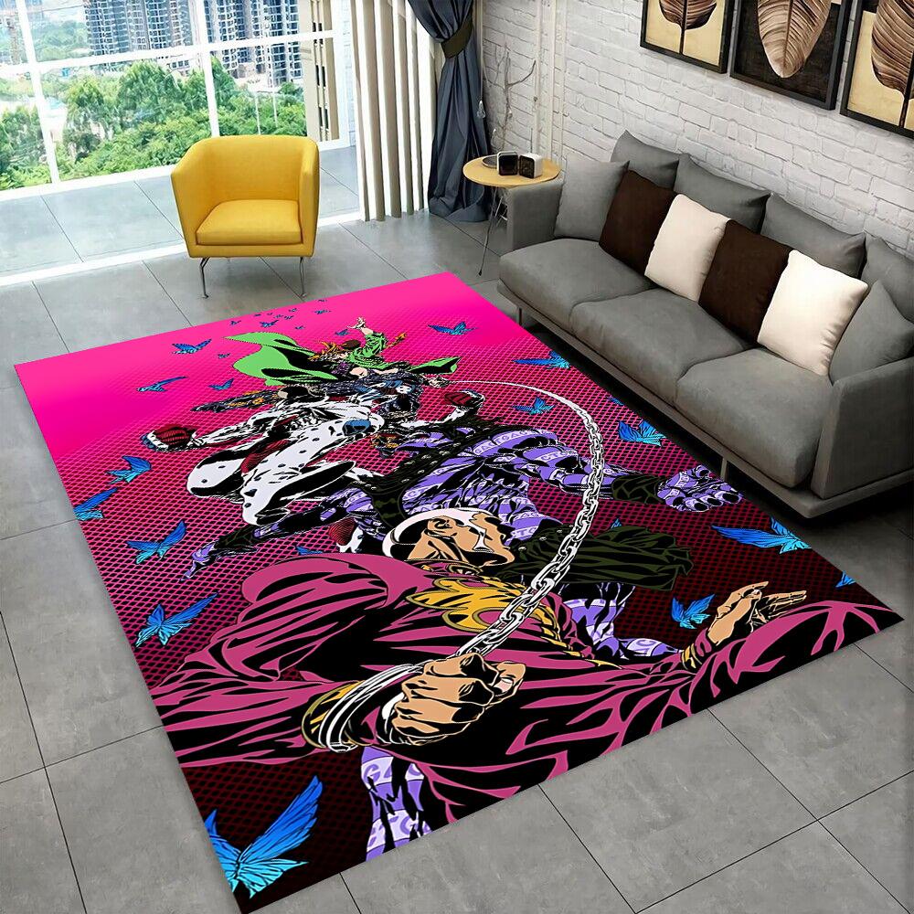 3D Jojo's Bizarre Adventure Cartoon Anime Carpet Rug for Living Room Bedroom Home Sofa Decoration,kids Play Non-slip Floor Mat