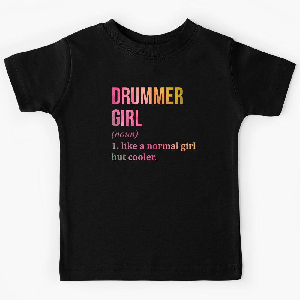 Drummer Girl Definition Drums in Watercolor Kids T-Shirt 150