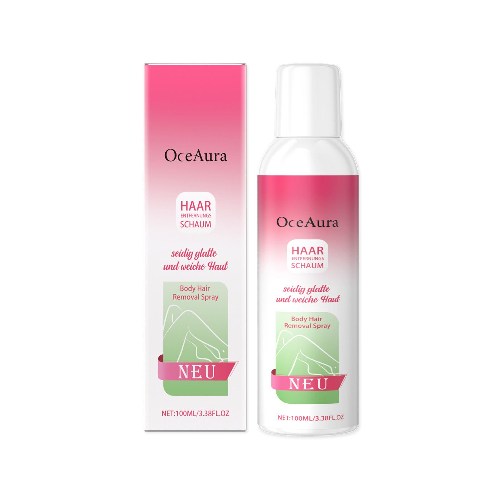 Oceaura Body Hair Removal Spray Effective Smooth Delicate Skin Moisturized Gentle Care 100ml