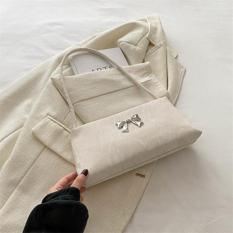 New Fashionable and Beautiful Shoulder Bag Bow Niche Bag Women's Bag Summer Small Square Bag